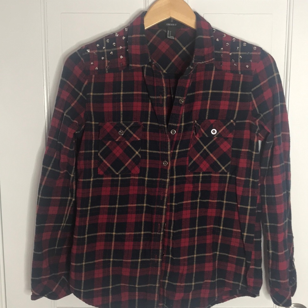 Forever 21 spiked flannel